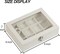 Premium Velvet Jewelry Organizer Box - 12-Grid Stackable Jewelry Tray for Drawers - Beige Earring, Ring, and Necklace Holder & Display Case for Dresser and Vanity